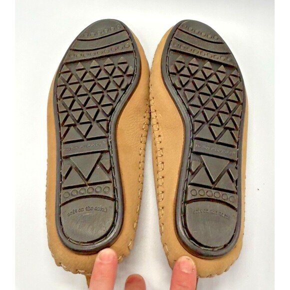 HUSH PUPPIES 57919 Suede Slip-On Moccasin Flats~Aztec Southwest~Tan~Women Sz 6W - Picture 5 of 10